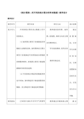 湘教版（2019）高中数学必修第一册《统计图表---用不同的统计图分析样本数据》教学设计.doc