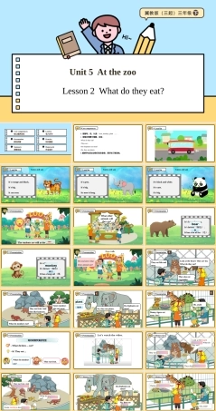 冀教版（2024）英语三年级下册《Unit 5 At the zoo Lesson 2 What do they eat》课件.pptx