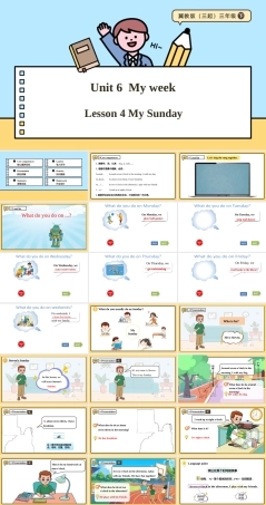 冀教版（2024）英语三年级下册《Unit 6 My week Lesson 4 My Sunday》课件.pptx