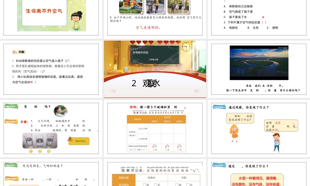 粤教粤科版（2024）小学科学二年级上册全册全套课件(共181页).pptx