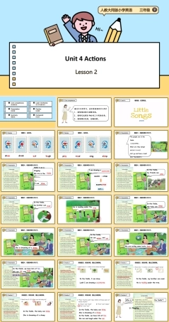 人教大同版（2024）英语三年级下册《3B Unit 4 Actions Lesson 2》课件.pptx