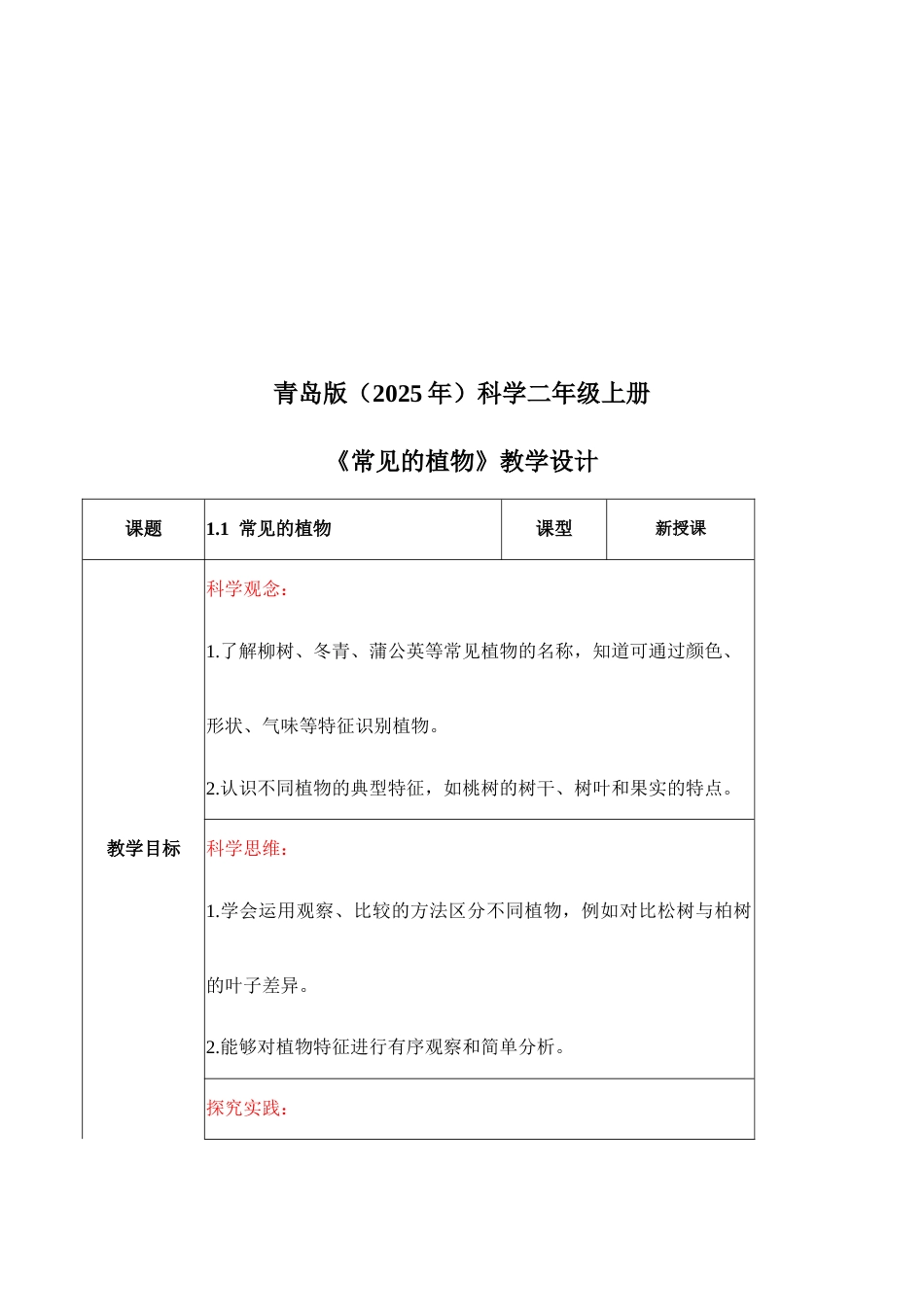 （新教材）青岛版（2025年）小学科学全册教案教学设计(共68页).docx_第2页