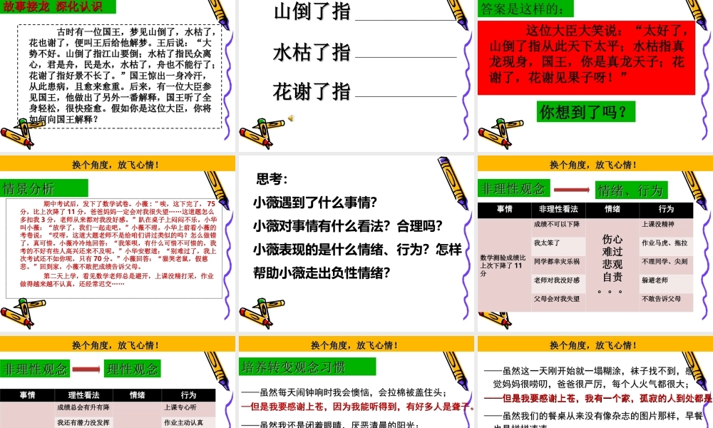 北师大版心理健康教育高一全一册《9 换个角度放飞心情》课件.ppt