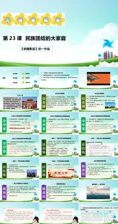 浙摄影版人 自然 社会初一年级第23课《民族团结的大家庭》课件.pptx