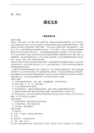 大象版（2024）科学一年级上册《1.1 辨别真假水果》教案.doc