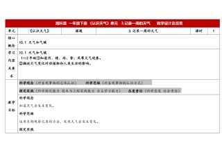 湘科版（2024）一年级科学下册《1.3记录一周的天气》教案.docx