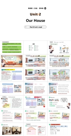 陕旅版（2024）英语四年级上册《Unit 2 Our House Lesson 3 Part B Let's read》课件.pptx