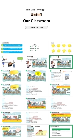 陕旅版（2024）英语四年级上册《Unit 1 Lesson 3 Part B Let's read》课件.pptx