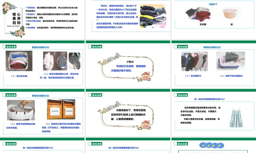 人教版劳动教育六年级下册劳动项目九 《捐赠旧衣服》课件.pptx