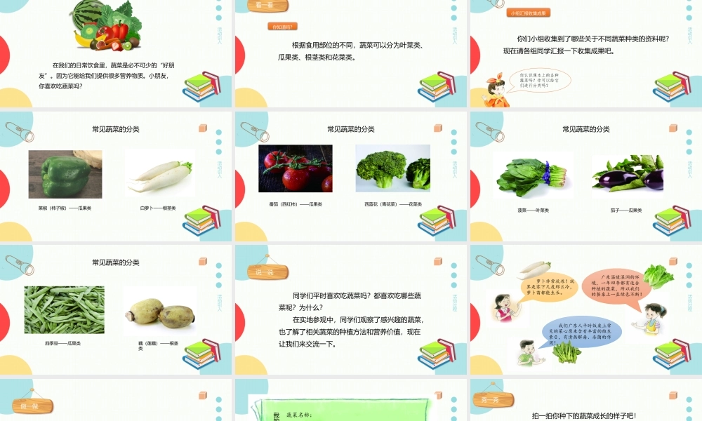 粤教版综合实践活动二年级上册《和蔬菜交朋友》课件参考.pptx