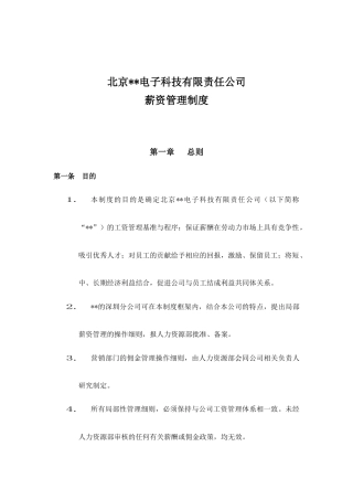北京某电子公司-薪资管理制度.docx