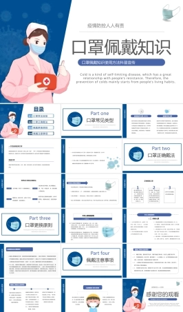 疫情防控之口罩佩戴知识使用方法科普宣传PPT课件（可编辑）.pptx