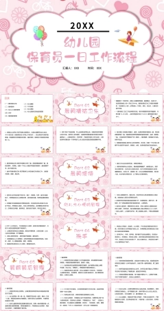 幼儿园保育员工作流程培训PPT模板（带动画）.pptx