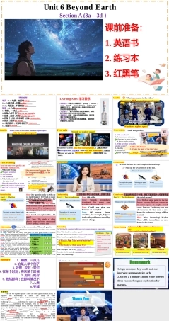 九年级上册英语Unit 6 Beyong Earth Section A 3a-3c优质课课件