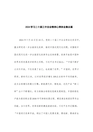 2024学习二十届三中会议精神心得体会多篇.docx