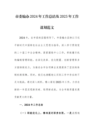 编办2024年工作总结及2025年工作谋划范文.docx