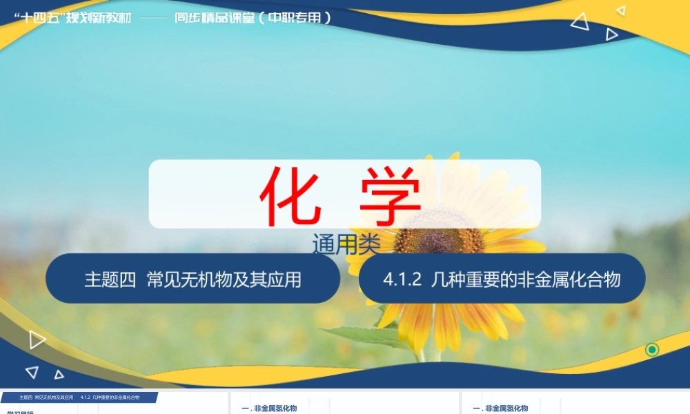 4.1.2 几种重要的非金属化合物（课件）-【中职专用】高中化学（高教版2021通用类）.pptx