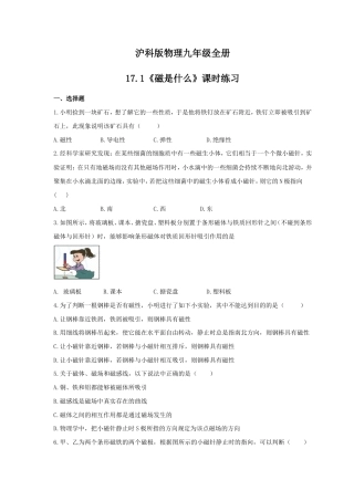 2021年沪科版物理九年级全册17.1《磁是什么》课时练习（含答案）.doc