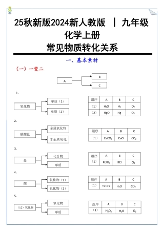 【2025秋新版】九年级化学上册：常见物质转化关系.pdf