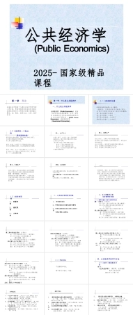 2025年-《公共经济学》国家级精品课程教案课件讲义-新版.pptx