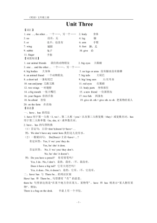 【英语】5A Unit3单元知识总结及练习_.pdf