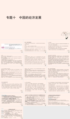 2022中考历史总复习二轮专题复习10《中国的经济发展》课件（含答案）.ppt