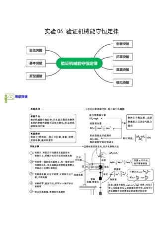 2023年高考物理实验专题突破专题实验6《验证机械能守恒定律》（教师版）.doc