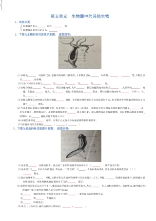 （人教版）中考生物一轮复习必背考点分册梳理八年级上册（填空版+答案版）.doc