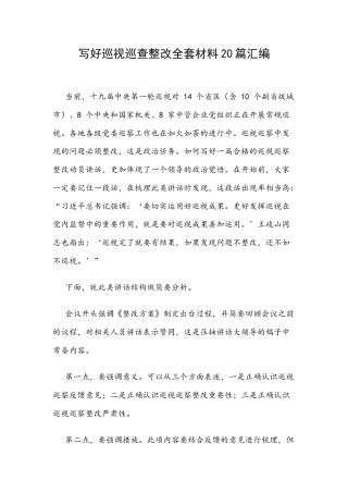 写好巡视巡查整改全套材料20篇汇编.docx