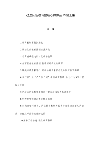 政法队伍教育整顿心得体会13篇汇编.docx