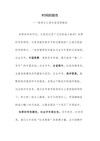 时间的颜色——政府办公室处室述职报告.docx