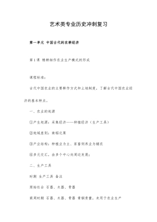 艺术类专业历史冲刺复习.docx