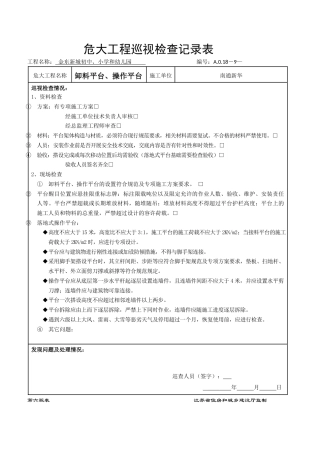 危大工程巡视检查记录表卸料平台、操作平台.docx