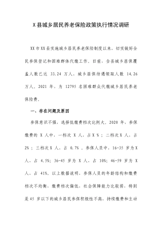 X县城乡居民养老保险政策执行情况调研.docx