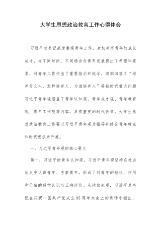大学生思想政治教育工作心得体会.docx