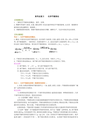 （通用）2026高考化学重难点系列讲义：化学平衡移动(基础)+巩固练习附解析.doc