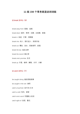 高考英语11组194个常考易混动词词组.pdf