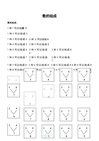 幼儿园大班幼小衔接一年级：10以内数的分解与组成.docx